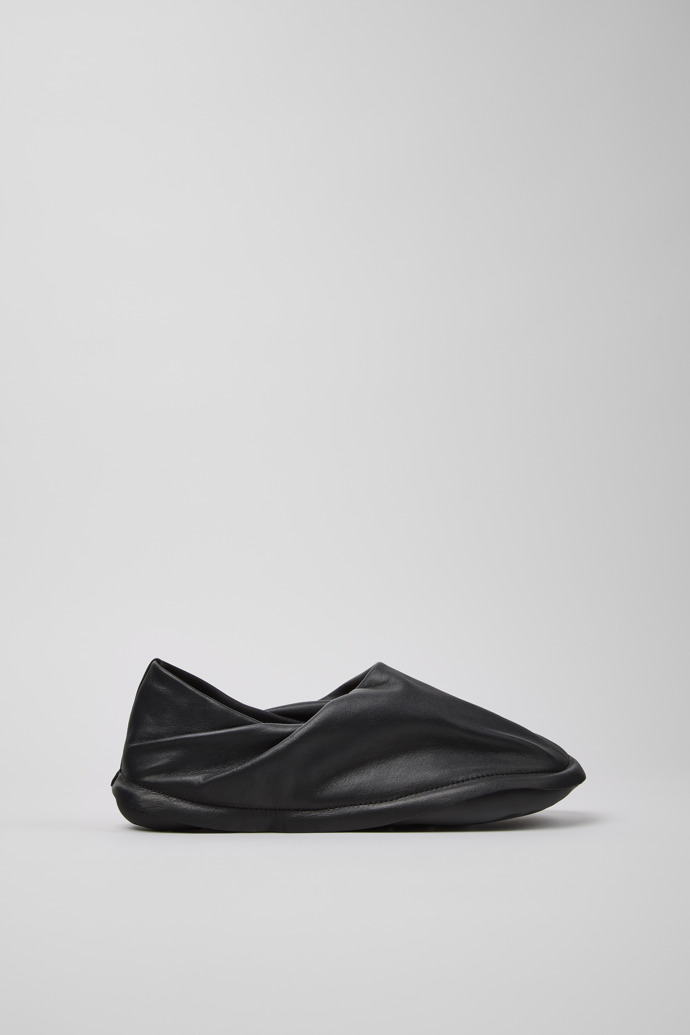 Side view of Camper x ISSEY MIYAKE - Peu Form Black Leather Women's Shoes.