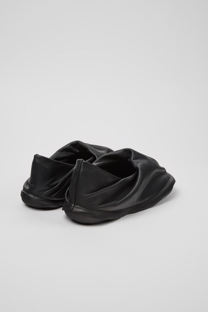 Back view of Camper x ISSEY MIYAKE - Peu Form Black Leather Women's Shoes.