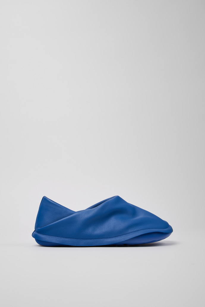 Side view of Camper x ISSEY MIYAKE - Peu Form Blue Leather Women's Shoes.