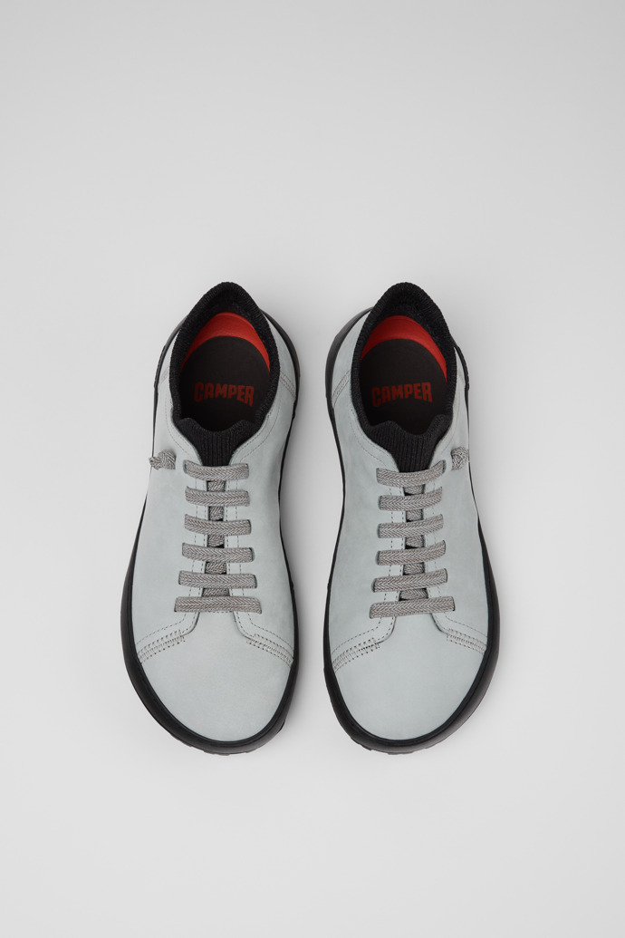 Overhead view of Peu Serra 360º Durable Gray Leather Sneakers for Women