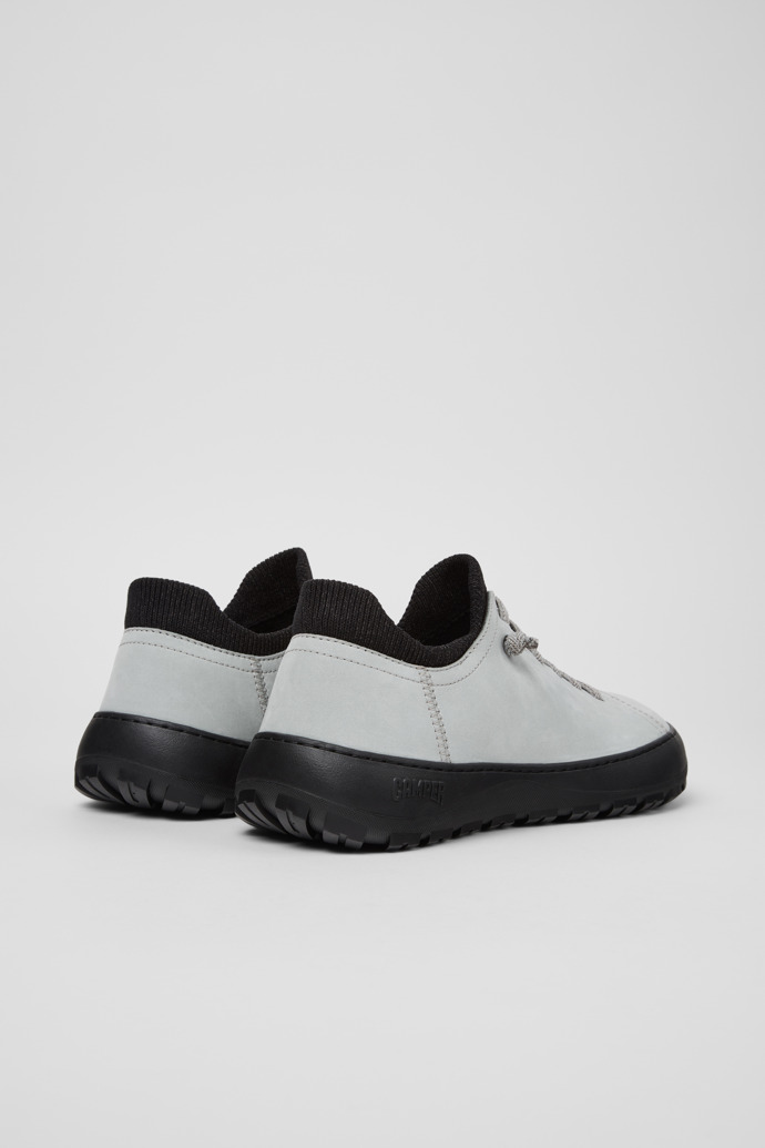 Back view of Peu Serra 360º Durable Gray Leather Sneakers for Women