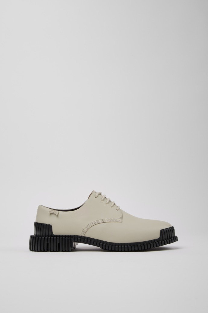 Side view of Pix Gray Leather Shoes for Women.