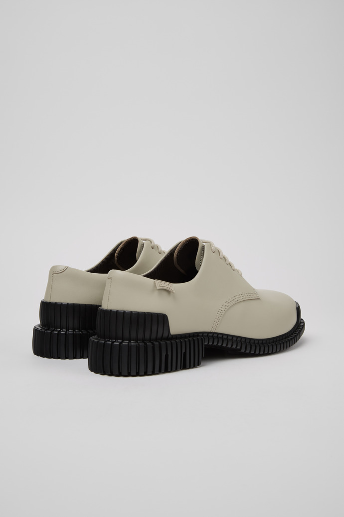 Back view of Pix Gray Leather Shoes for Women.