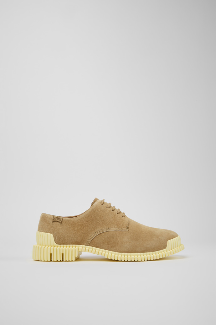 Side view of Pix Brown Suede Leather Shoes for Women.