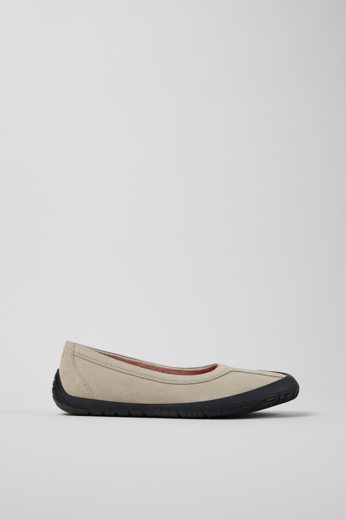 Side view of Peu Path Gray Nubuck Sneakers for Women.