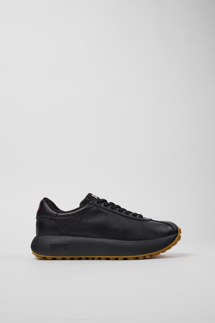 Pelotas Athens Sneaker de piel negra para mujer.