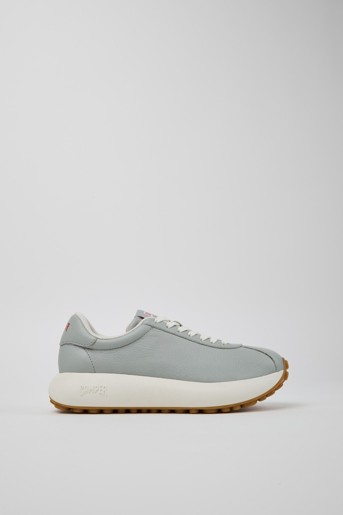 Side view of Pelotas Athens Gray Leather Sneaker for Women.
