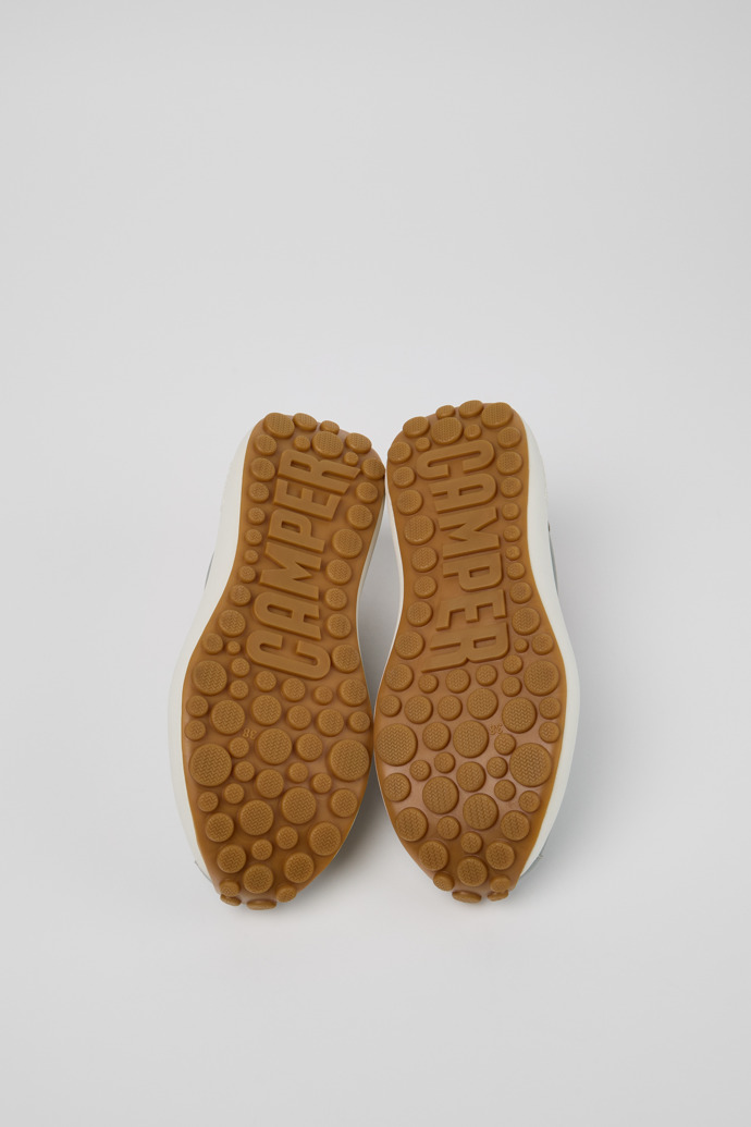 The soles of Pelotas Athens Gray Leather Sneaker for Women.