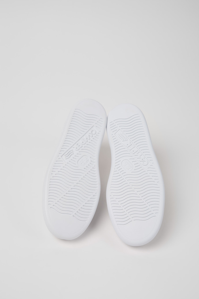 The soles of Runner White Leather Sneakers for Women.