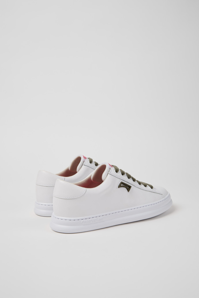 Back view of Runner White Leather Sneakers for Women.