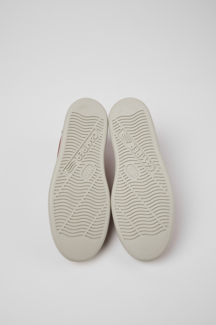 Runner Zapatillas de piel y nobuk burdeos para mujer.