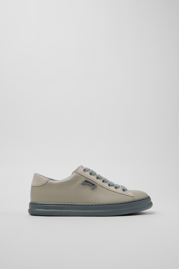 Runner Baskets en cuir et en nubuck beiges pour femme.