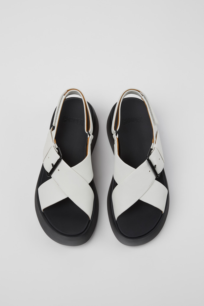 Tasha Weiße Ledersandalen Für Damen.