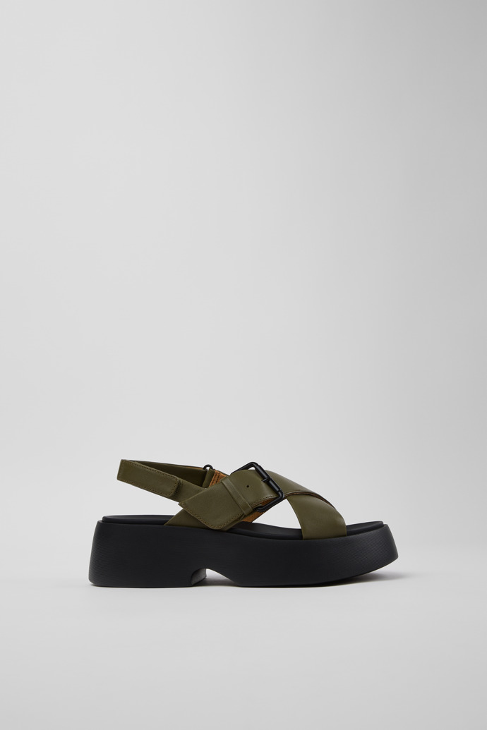 Tasha Grüne Ledersandalen Für Damen.
