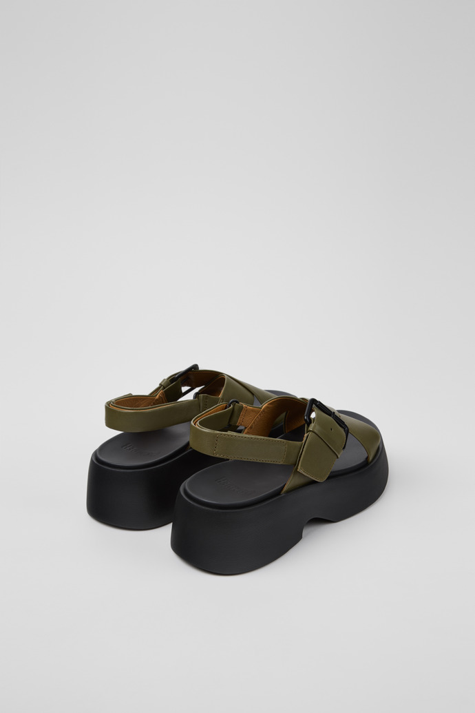 Tasha Grüne Ledersandalen Für Damen.