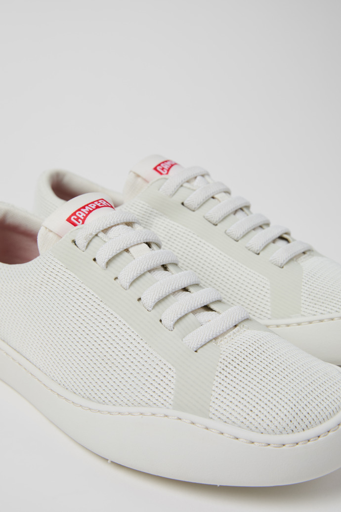 Close-up view of Peu Touring White Recycled Engineered Materials Sneakers for Women.