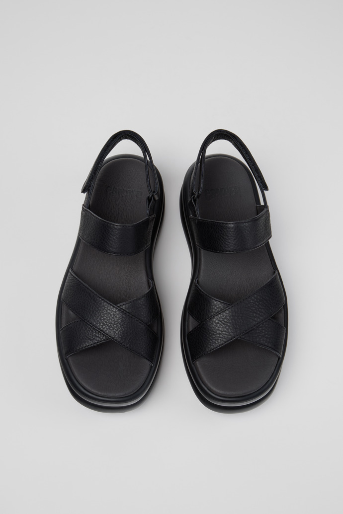 Pelotas Flota Up Sandalias de piel negras para mujer.