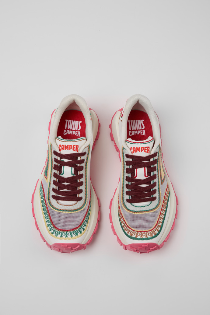 Overhead view of Twins Multicolor Textile Sneakers for Women.