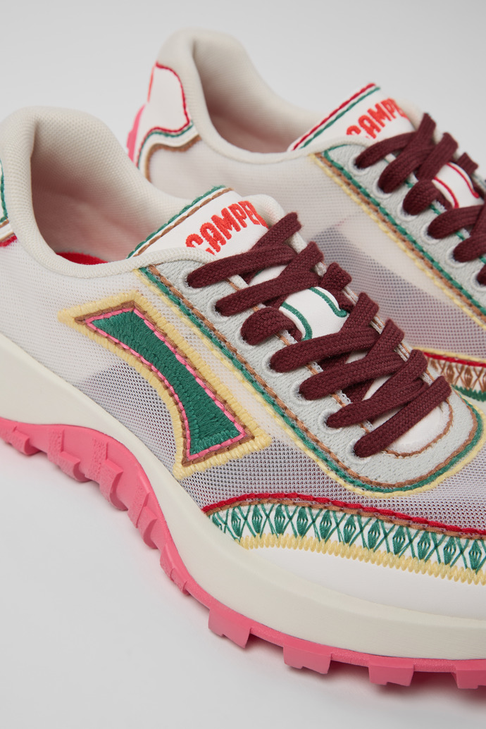 Close-up view of Twins Multicolor Textile Sneakers for Women.