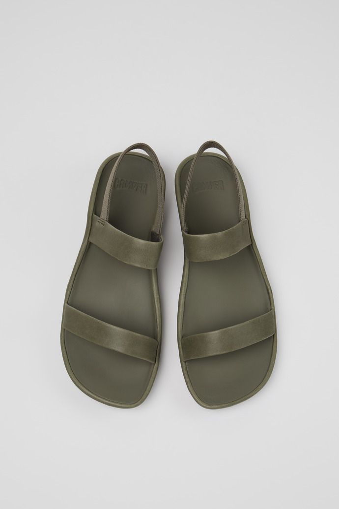 Right Isla Sandalias de piel verdes para mujer.