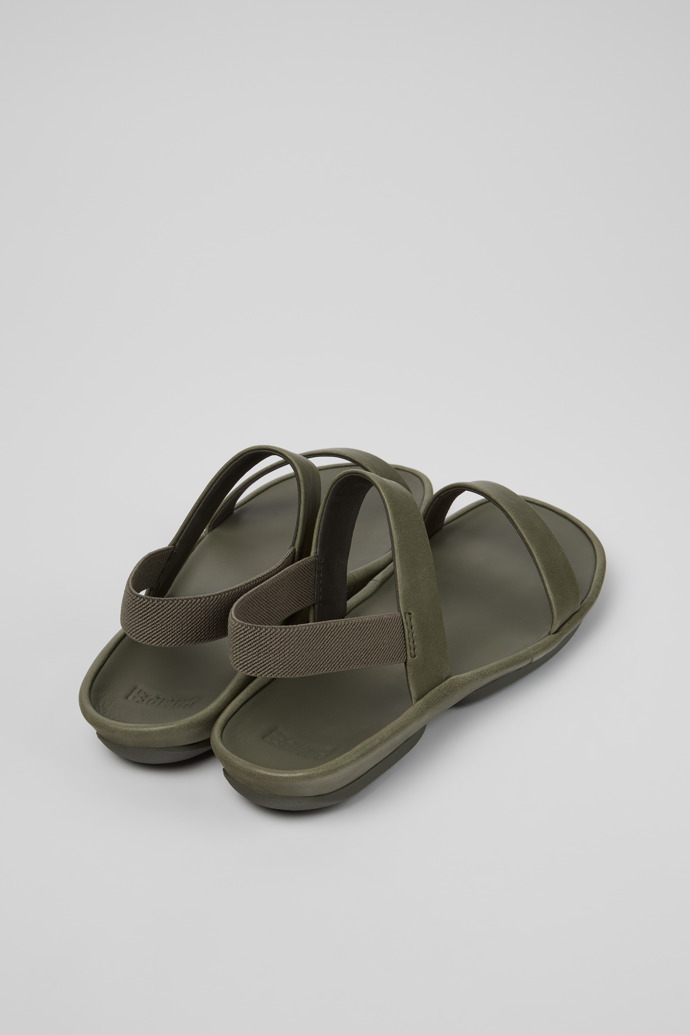 Right Isla Sandalias de piel verdes para mujer.