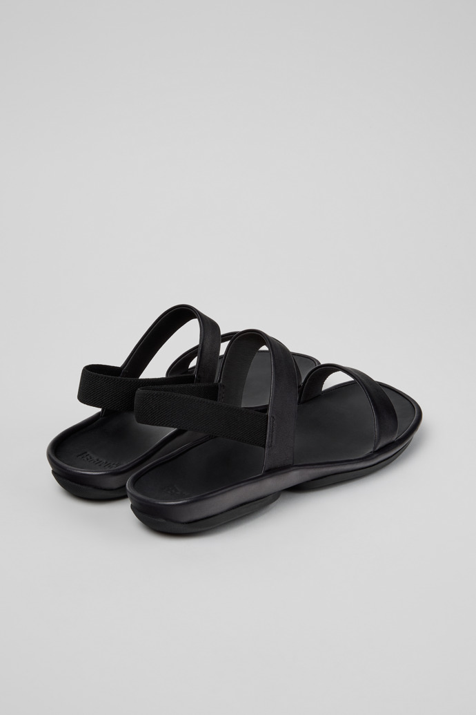 Right Isla Zwarte leren damessandaal.