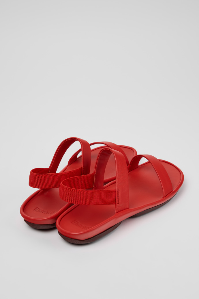 Right Isla Sandalias de piel rojas para mujer.