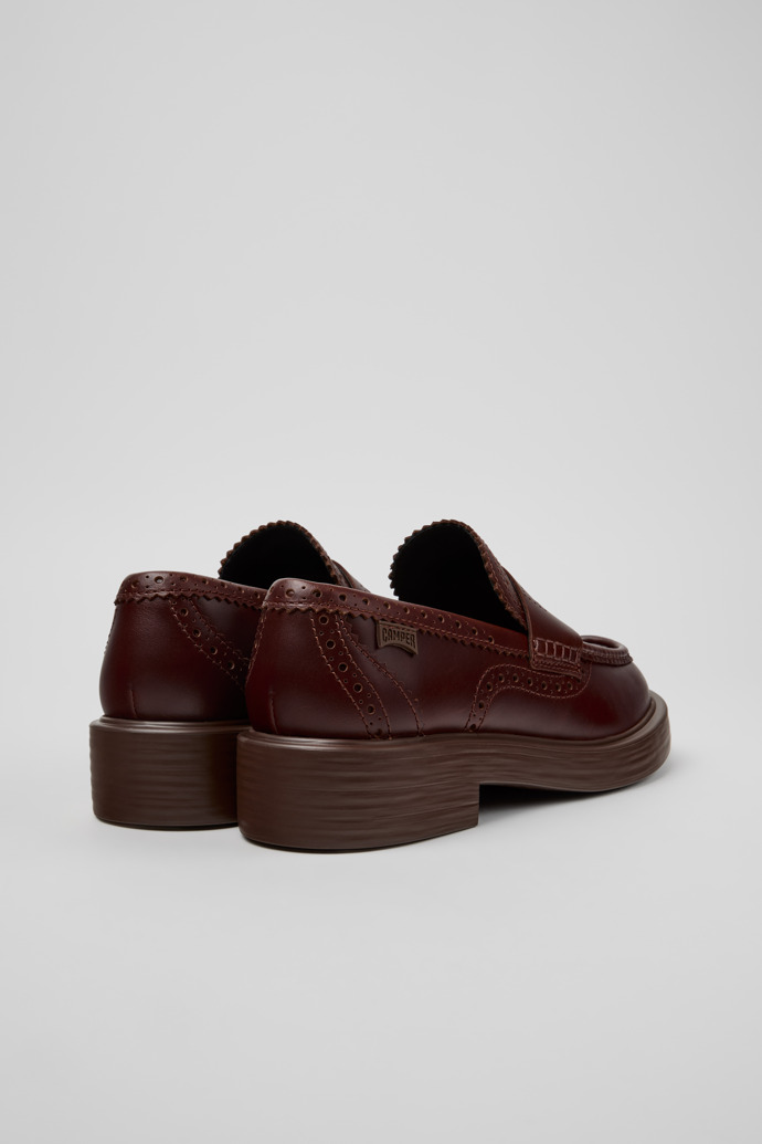 Back view of Twins Brown Leather Moccasins for Women.