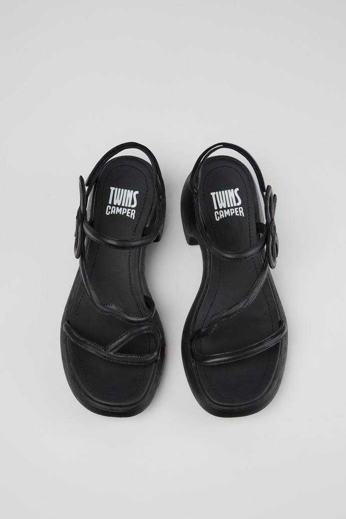 Twins Sandali in pelle nera Da donna.