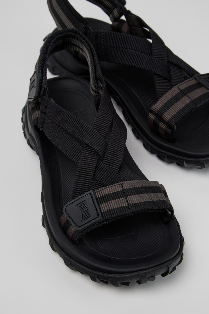 Close-up view of Drift Trail Sandal Black Textile Sandals for Women.