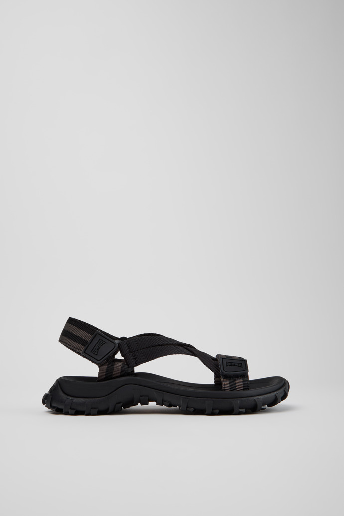 Side view of Drift Trail Sandal Black Textile Sandals for Women.