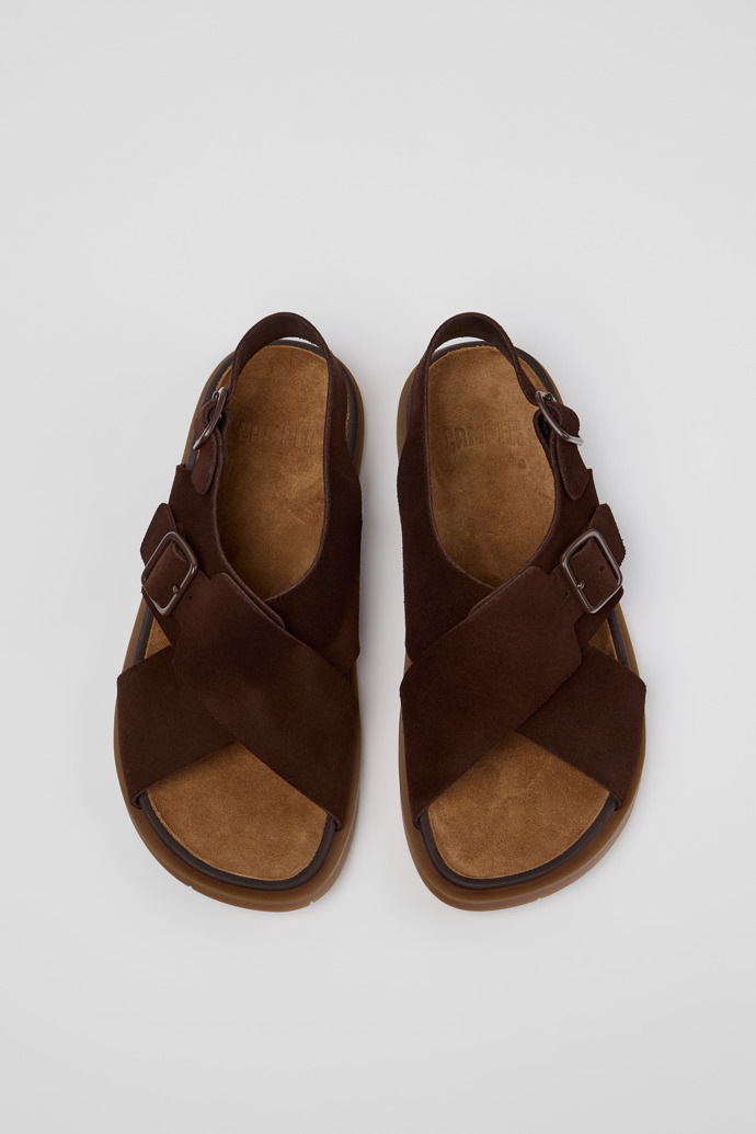 Lluc Sandal Sandalias de ante marrones para mujer.