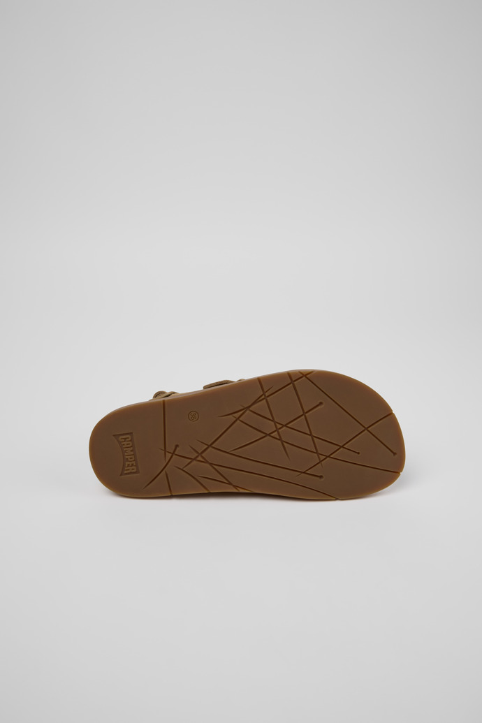 The soles of Lluc Sandal Brown Suede Leather Sandals for Women.