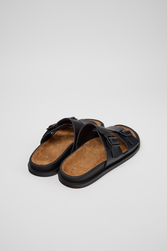 Back view of Lluc Sandal Black Leather Sandals for Women.
