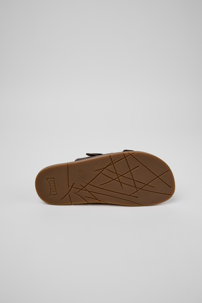 The soles of Lluc Sandal Brown Leather Sandals for Women.