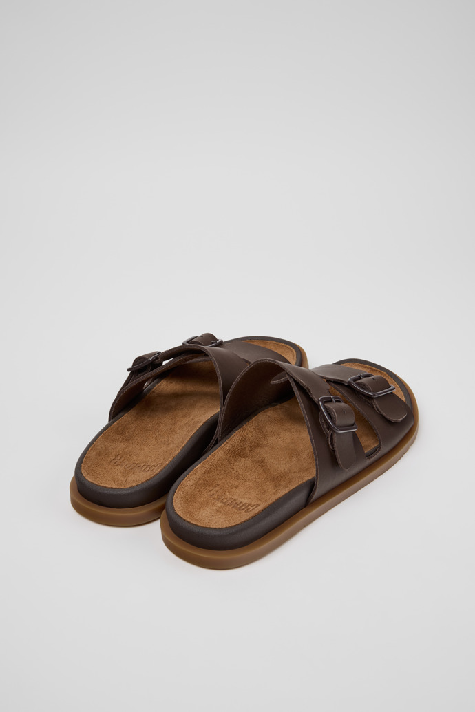 Back view of Lluc Sandal Brown Leather Sandals for Women.