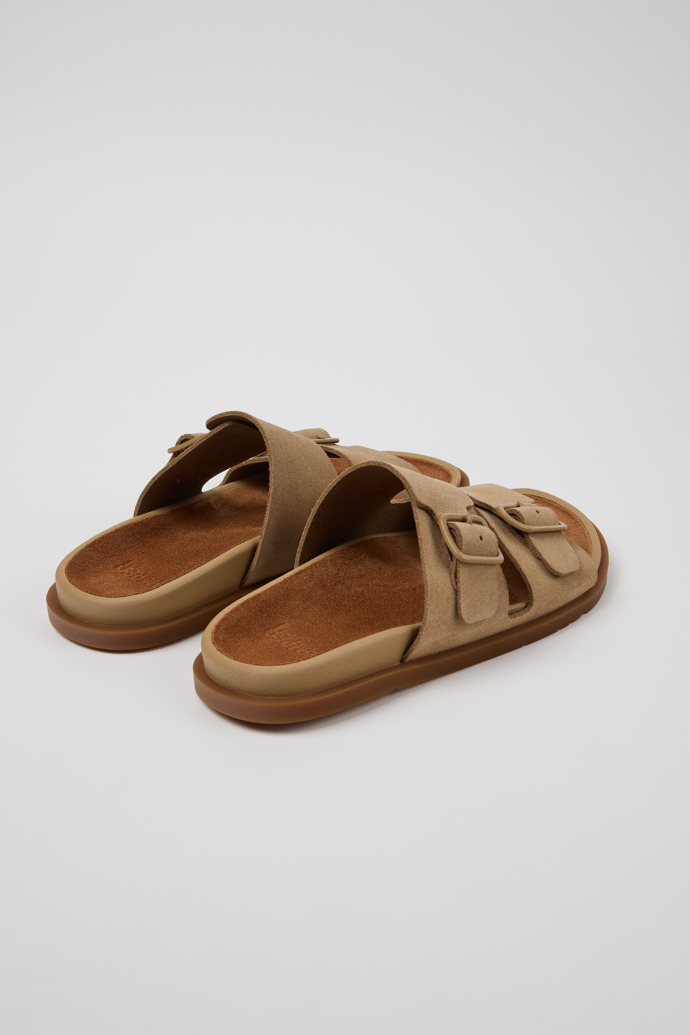 Back view of Lluc Sandal Brown Suede Sandals for Women.