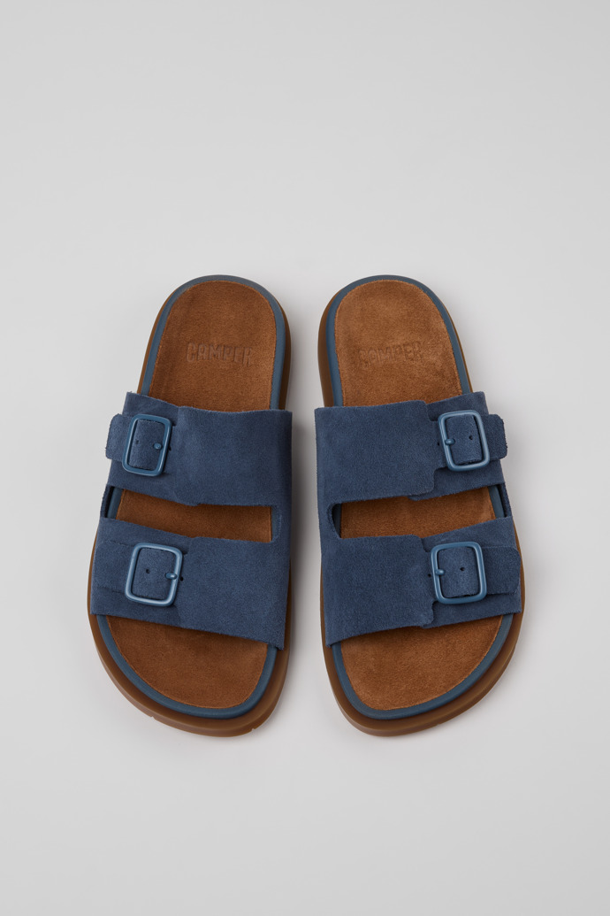 Lluc Sandal Blaue Veloursleder-Sandalen Für Damen.