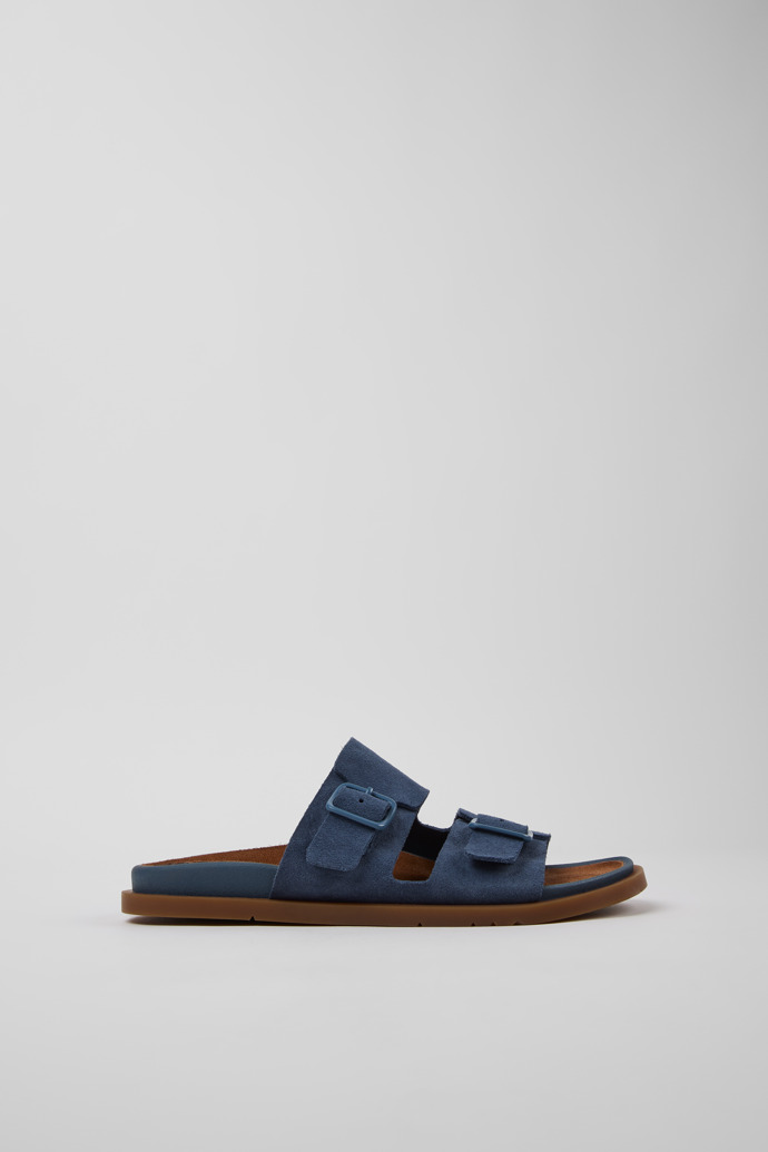 Lluc Sandal Blaue Veloursleder-Sandalen Für Damen.