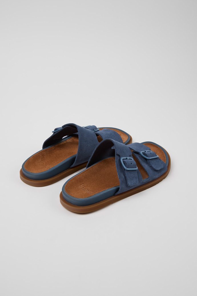 Lluc Sandal Blaue Veloursleder-Sandalen Für Damen.