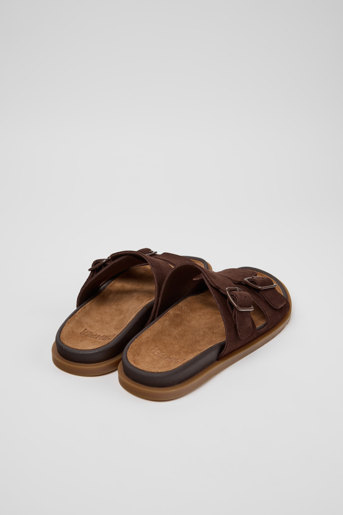 Back view of Lluc Sandal Brown Suede Sandals for Women.