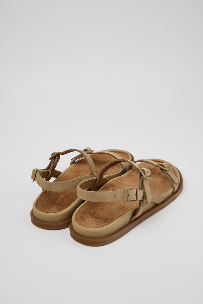 Lluc Sandal Sandalias de piel de ante marrones para mujer.