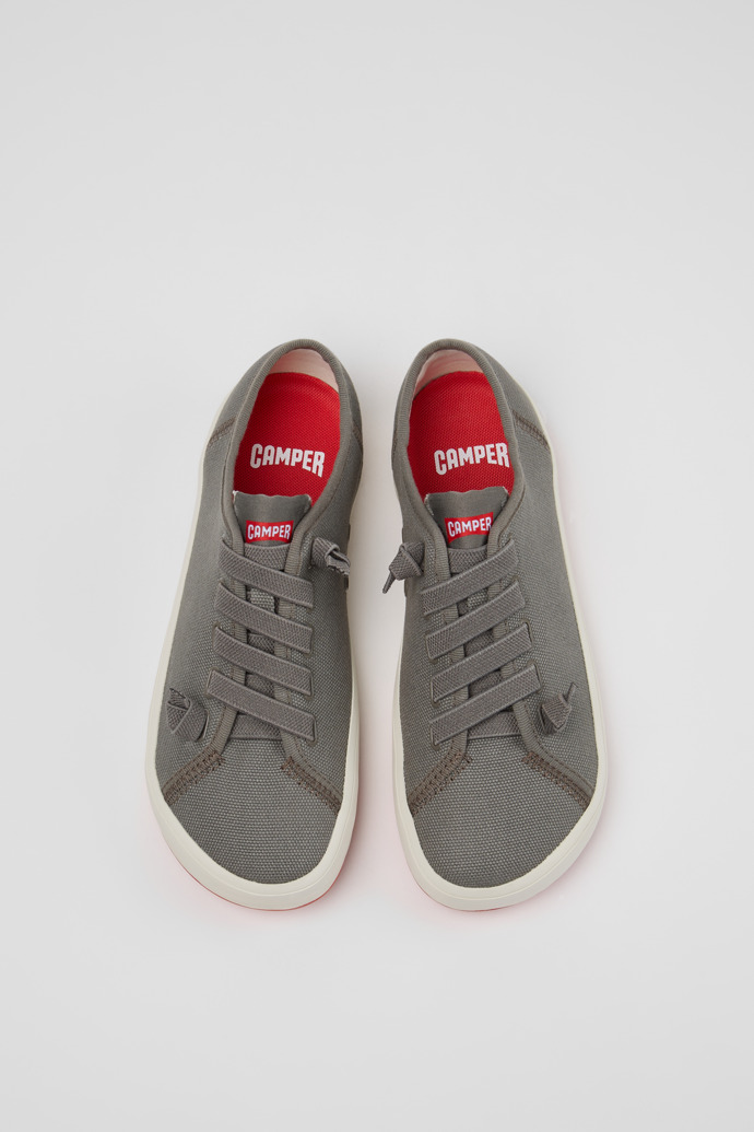 Overhead view of Peu Rambla II Gray Textile Sneakers for Women.