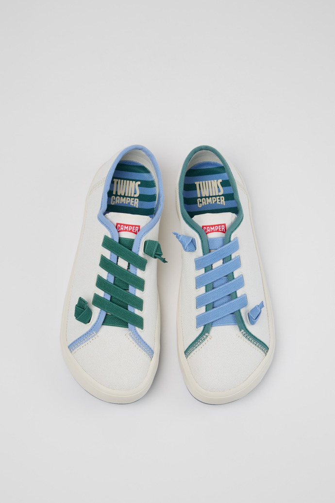 Twins 女裝白色織物運動鞋。