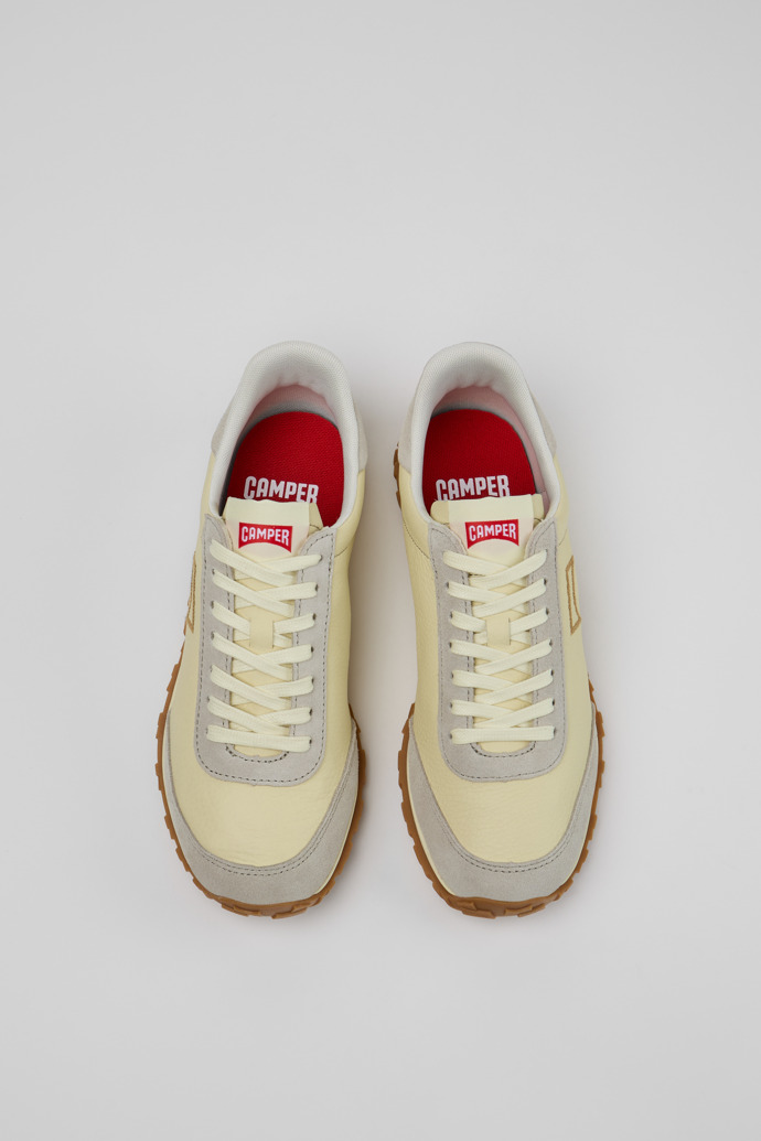 Drift Walk Beige Leder- und Nubuk-Sneaker für Damen.
