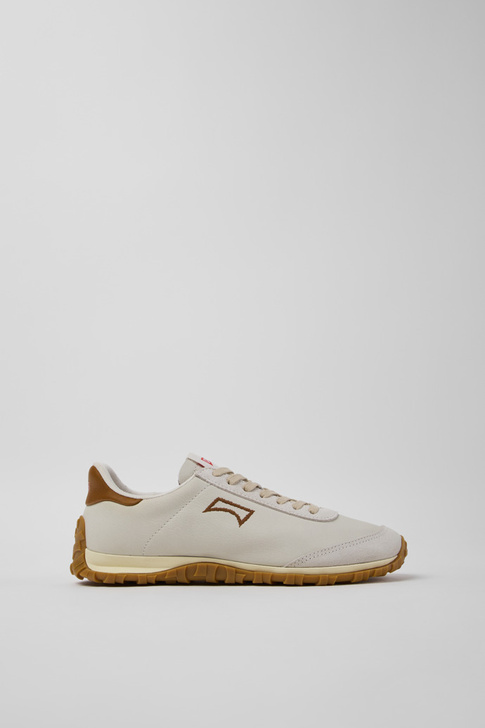 Drift Walk Weiße Sneaker aus ungefärbtem Leder und Nubuk für Damen.