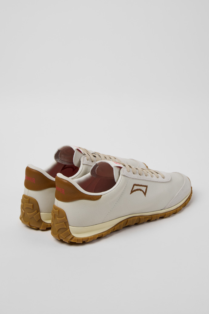 Drift Walk Weiße Sneaker aus ungefärbtem Leder und Nubuk für Damen.