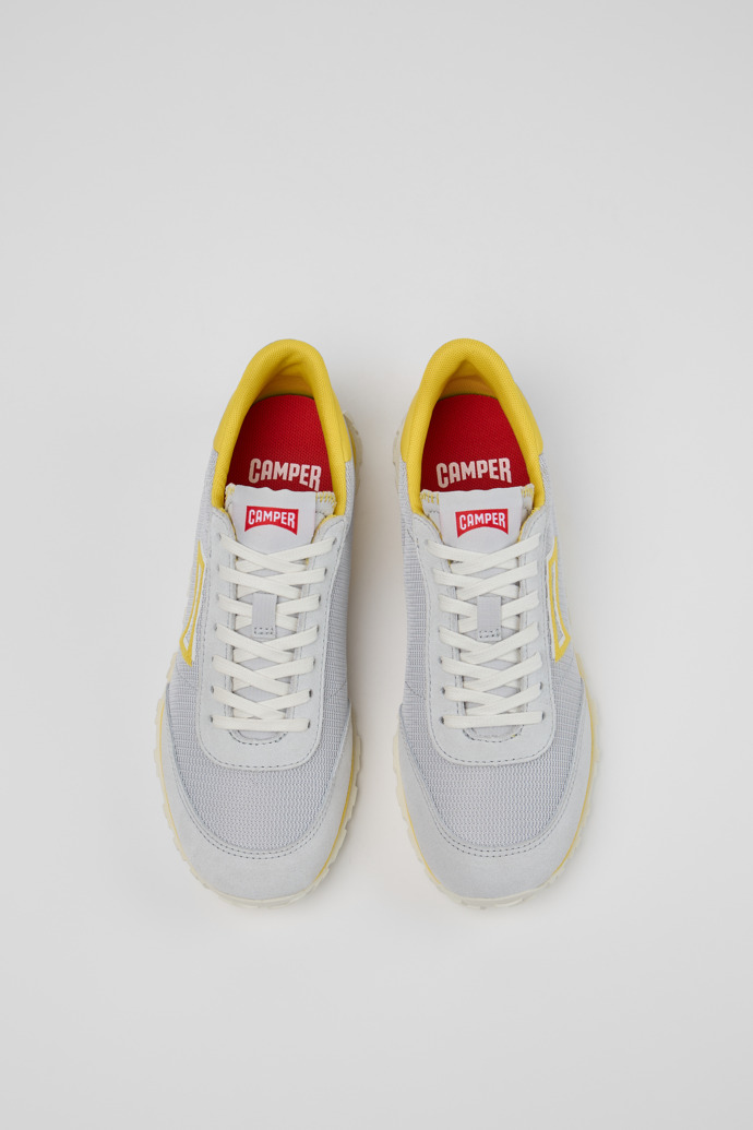 Overhead view of Drift Walk Multicolor Textile and Nubuck Leather Sneakers for Women.