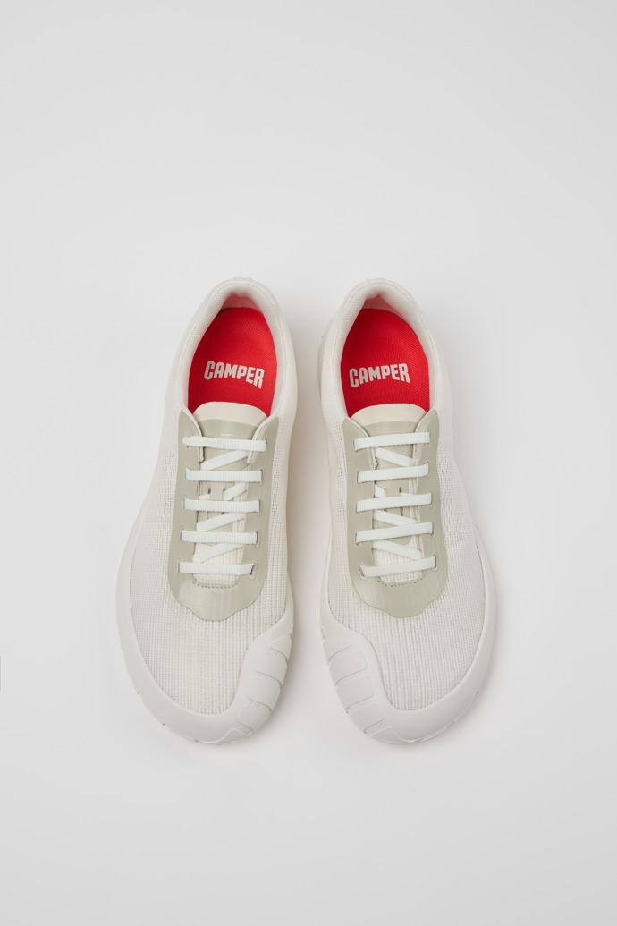 Overhead view of Peu Path+ White Recycled Engineered Materials Sneakers for Women.