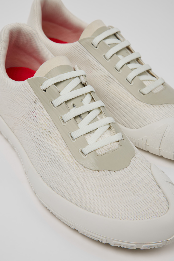 Close-up view of Peu Path+ White Recycled Engineered Materials Sneakers for Women.